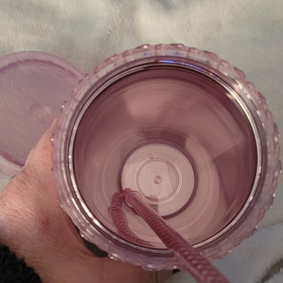 NWT-Imprinted Starbucks 16oz Pink Textured Tumbler - Picture 3 of 4